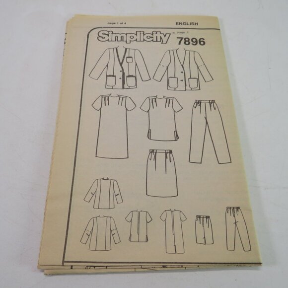 simplicity 7896 sewing pattern dress, jacket, top, pants, skirt - Picture 3 of 9
